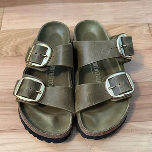 Birkenstock Khaki Double Buckle Sandals